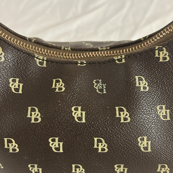 Dooney & Bourke | Monogram Logo Mini Hobo Bucket Bag Purse Leather Vinyl - Picture 2 of 13